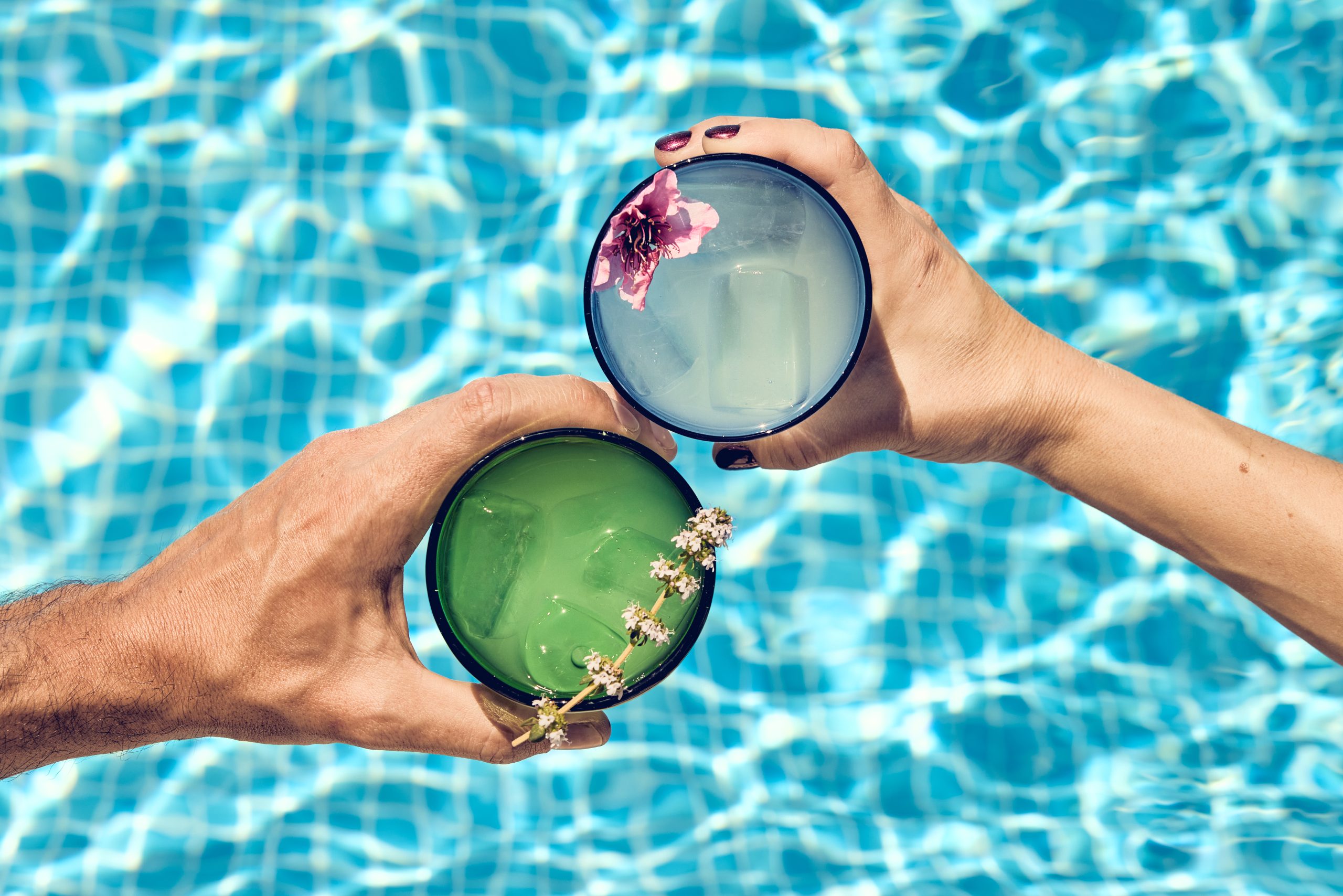 cocktails over the pool