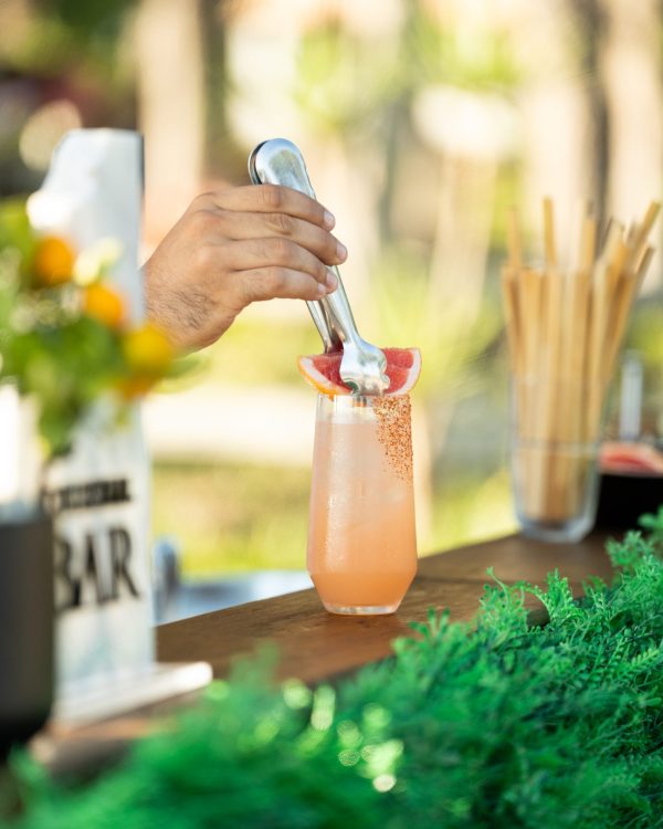 cocktail being served